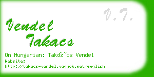 vendel takacs business card